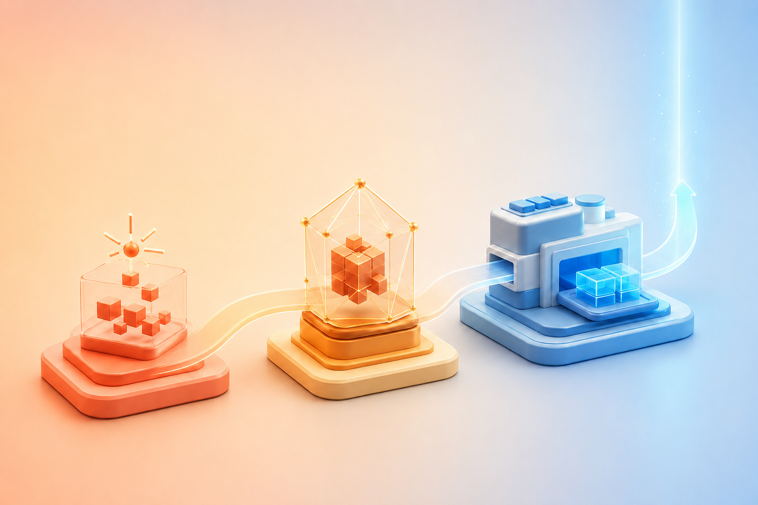 The Garage, Foundry, and Factory stages progressing from AI discovery to engineered systems to enterprise-scale operations.